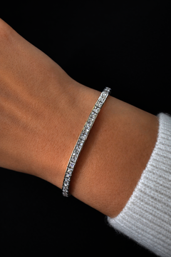 Stříbrný náramek se zirkony 18+2cm